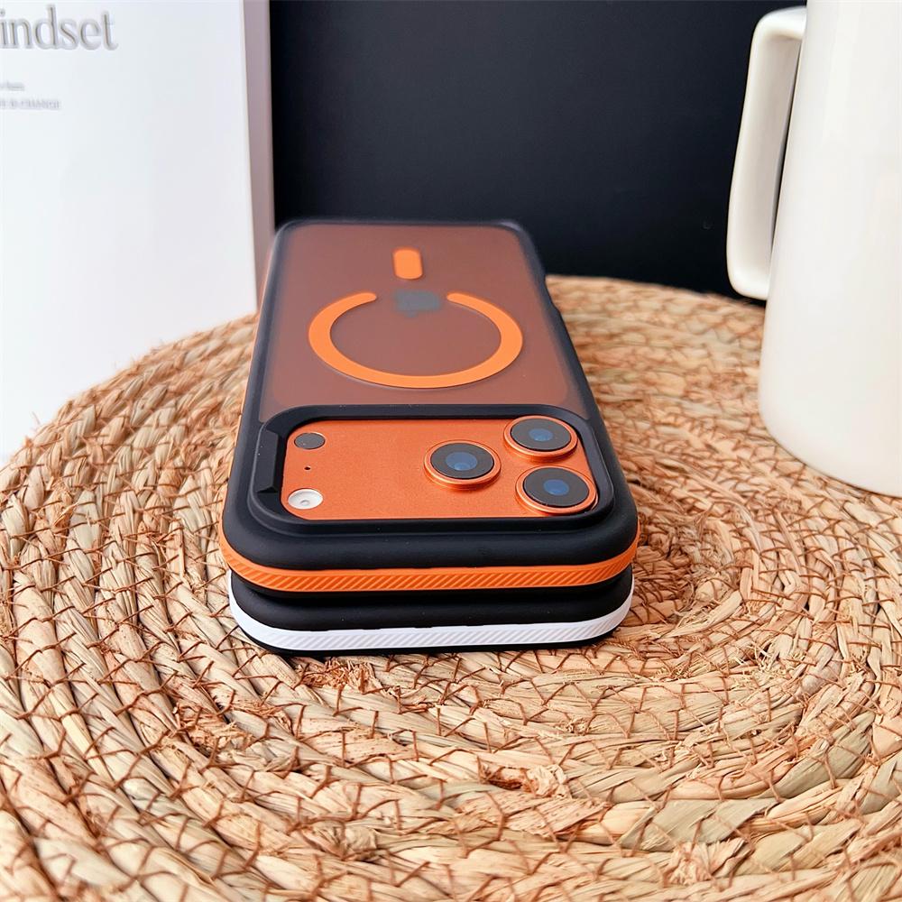 Shockproof Luxury Matte Magnetic Case for iPhone 17 Pro Max 17 Air 17 Pro Colorful Border Magsafe Wireless Charging Cover