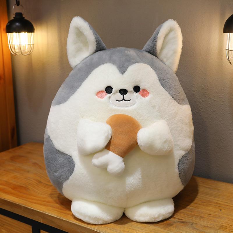 

Cute chicken thigh husky plush toy activity throwing gluttonous dog children s doll machine 20cm【0.17kg】 серый