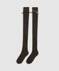 Peulleopisiteuleoseu Ribbon Over Knee Socks_Brown