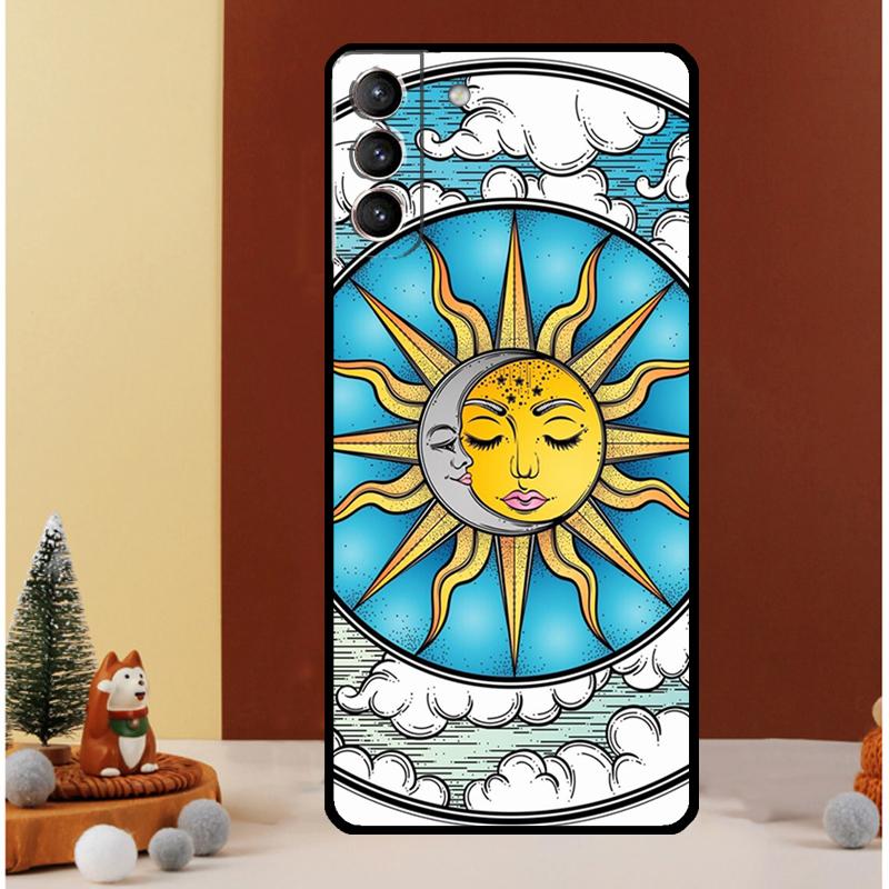 SUN AND MOON Mystic Zodiac Case For Samsung Galaxy S23 S24 Ultra S8 S9 S10 S22 Plus Note 10 20 Ultra S20 S21 FE Cover
