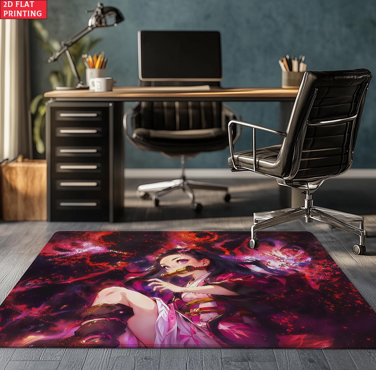

Anime Wolf Boy Area Rug, Blue Beast Theme Non-slip Floor Mat,Decorative Carpet for Gaming Room Bedroom, Washable Home Decor Gift 40x60cm(15x23 in)