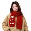 New Year's Christmas Gift Cute Bear Red Scarf Women's Winter New Warm Versatile Knitted Wool Scarf