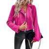 Faux Suede Women Jakcet Zipper Fly Lapel Buttons Motorcycle Jacket Leather Jacket Windproof High Street Biker Jacket Cardigan