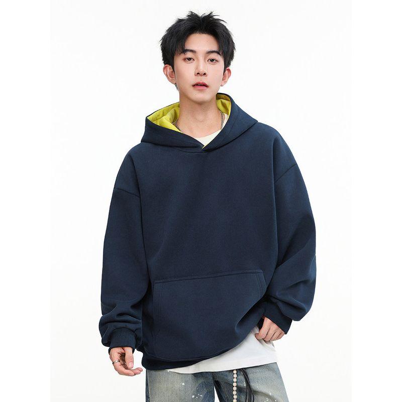 Wassup American Style High-Weight Simple Versatile Solid Color Sweatshirt for Men and Women, Loose Casual Hoodie Top for Autumn and Winter