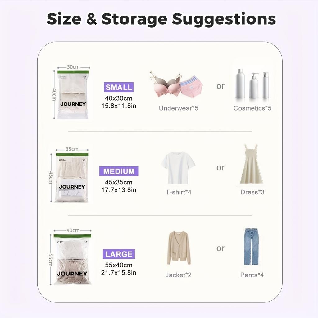 2-pack/1 Set Hand Rolled Travel Vacuum Storage Bag (no Need for An Air Pump) - Transparent Matte Design, Saving Space As A Compressed Storage Bag