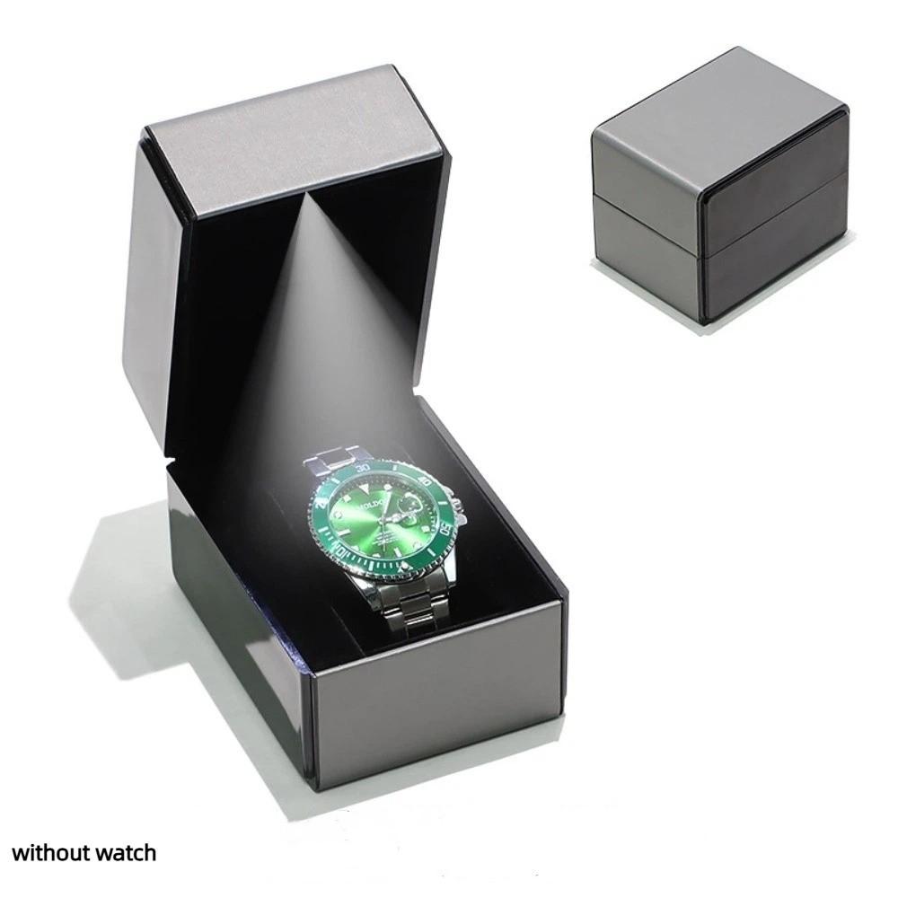 with LED Light Watch Box Flip-Top Lid Wristwatch Display Case Exquisite Watch Storage Case  Watch