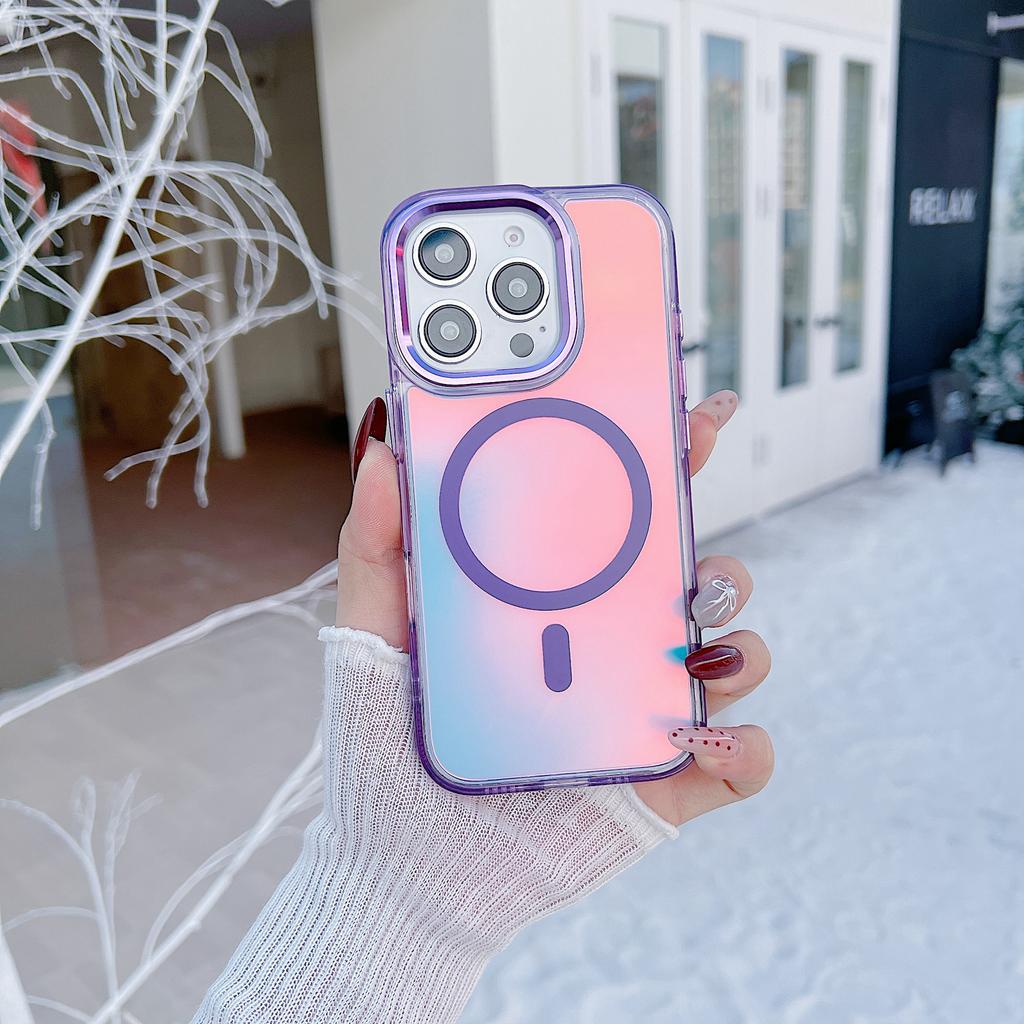 For iPhone 16 Pro Case Compatible with MagSafe Color Changing TPU Phone Back Cover