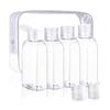4Pcs Clear Travel Bottles Kit for Toiletries BPA-Free Leak-Proof Refillable Containers for Shampoo Lotion Oils Silicone Cream Jars Travel Accessories