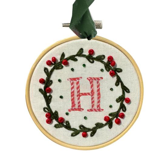 Yousheng DIY Embroidered Christmas Ornament Embroidered Initial Crafting Kit Mini Christmas Embroidery Kit for Beginners Xmas Tree Decor
