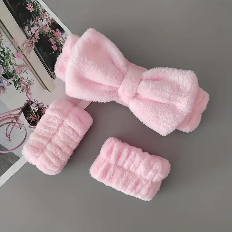 Cute Butterfly Hair Tie Flannel Headband for Face Washing - Women's Soft, Sticky Hair Accessories