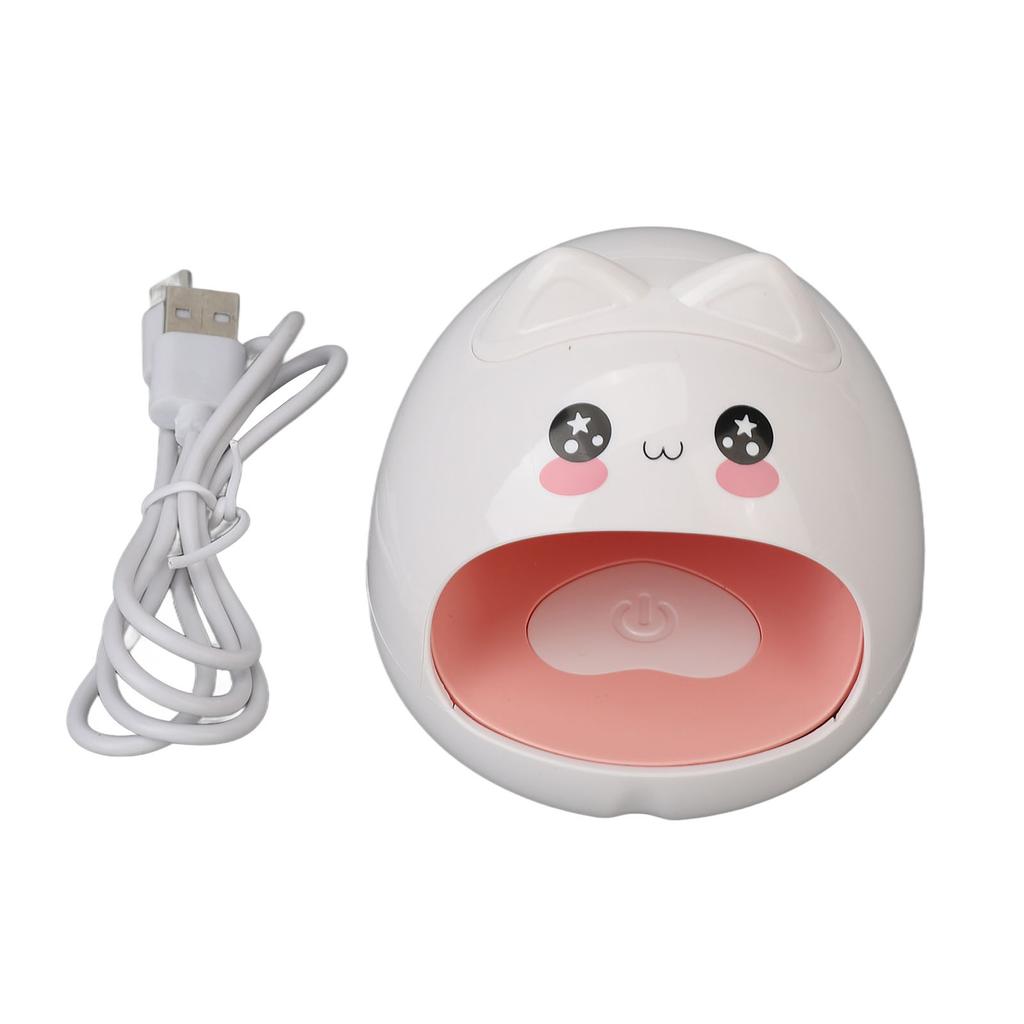 Mini UV LED Lamp Cute Cat Shape Fast Drying 8pcs Lamp Chips Portable Nail Light 24W