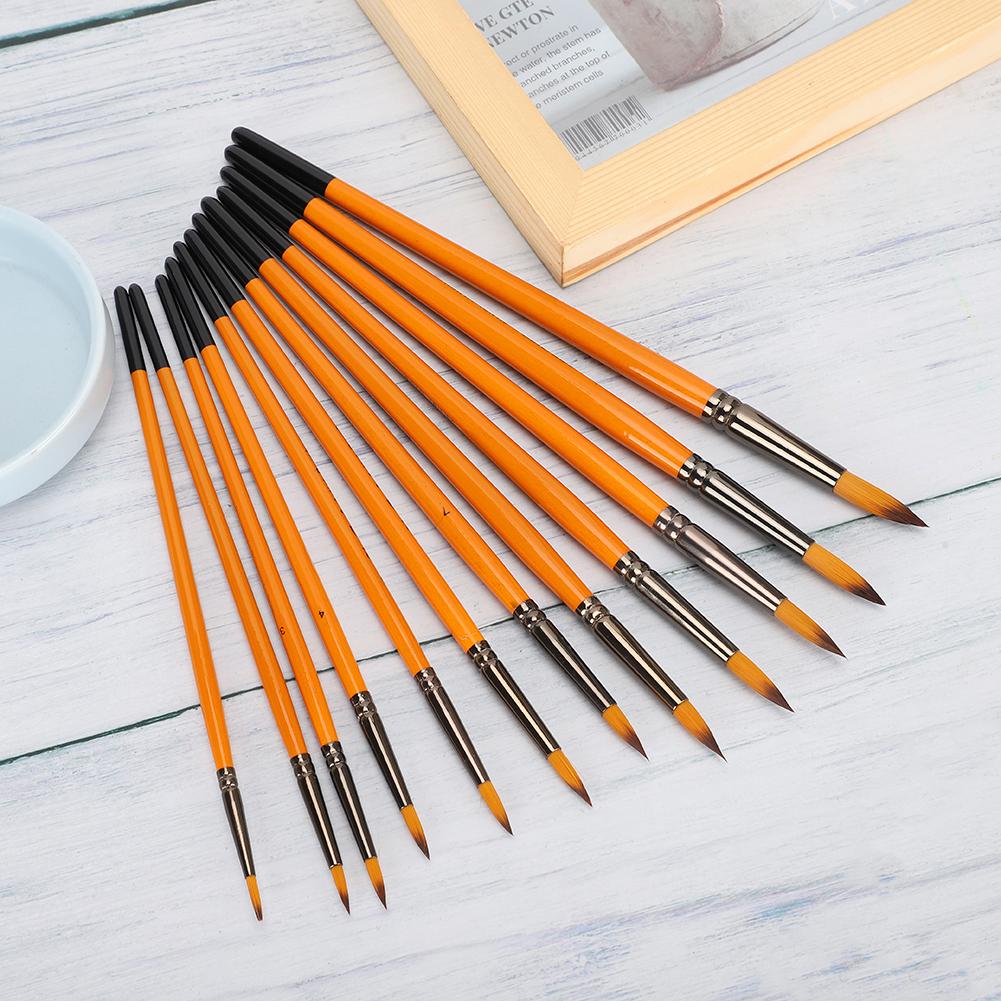 2 Sets Artist Brushes Black Tail Double Color Nylon Wool Watercolor Student Art Painting Tool