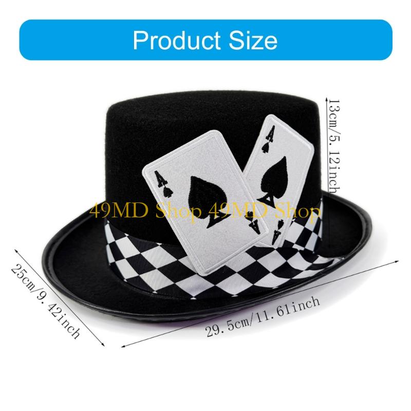 49MD Victorian Derby Cap Card Magicians Tall Hat For Daily Use Special Event