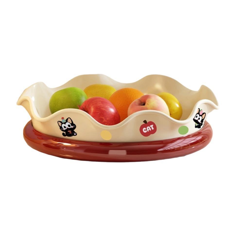 Large Capacity 360° Rotating Fruit Plate Round Kitchen Seasoning Rack Nut Tray  Refreshments