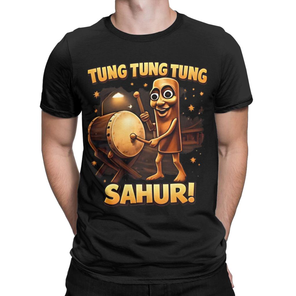 Unisexs Tung Tung Tung Sahur John Pork And Neegy Funny Meme Tshirts Cotton Clothes Summer Shortsleeve O Neck Loose Tshirt