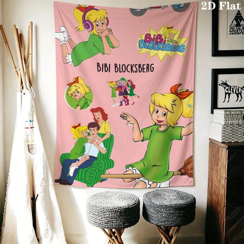 Bibi Blocksberg Wall Tapestry Aesthetic Wall Hanging Printed Fabric Blanket Decorative Tapestries for Bedroom Living Room Home Decor