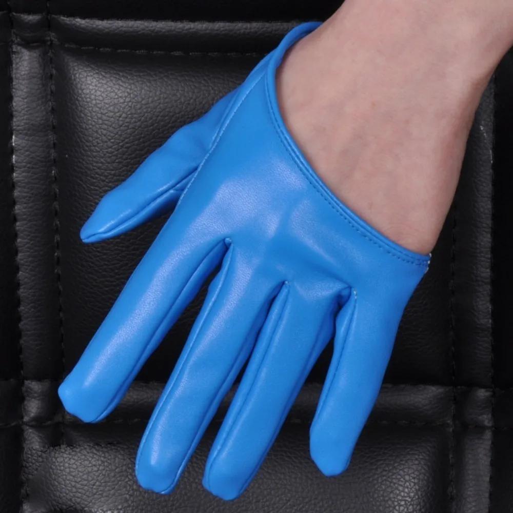 DS Half Palm Full Finger Gloves Sexy Party Performance Gloves Nightclub Pole Dancing Mittens Leather Punk Hip Hop Gloves