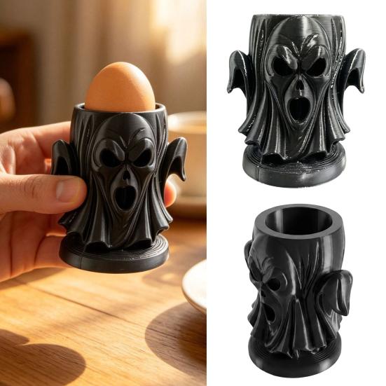 Desktop Decoration Halloween 3D Printed Ghost Egg Holder, Multi-Functional Tray Ornaments for Storage And Horror Figure Decoration, Theme Stable Base