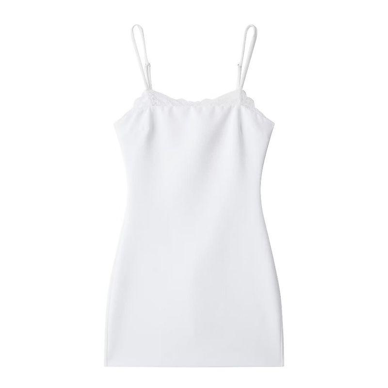 

Kaslead New Arrival Women s Clothing Fashion Style Fashion Casual Lace Slim Fit Patchwork Dress 2311707 White L