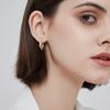 ANENJERY Twist Wave Hoop Earrings Female Simple French Golden Earrings Wholesale