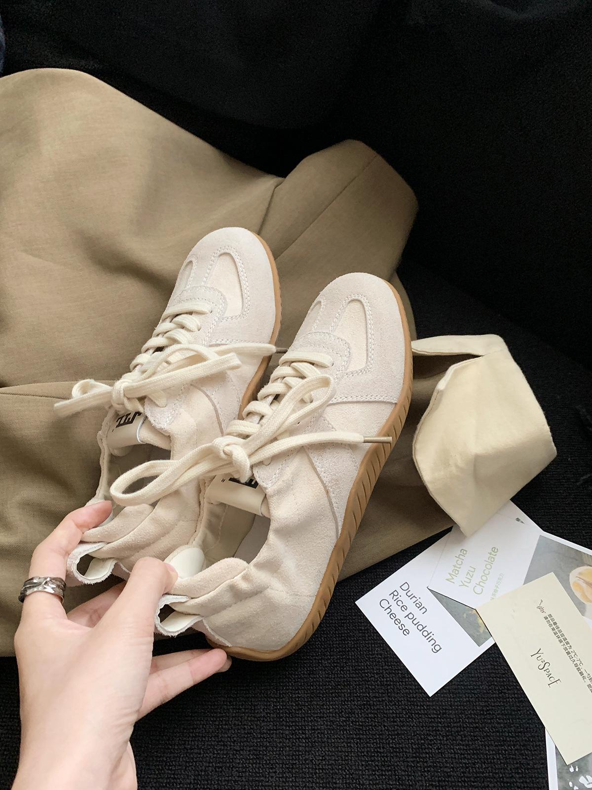 

Cowhide version~ niche retro moral training shoes women s summer sports and leisure breathable Forrest Gump shoes platform-soled versatile board s 40