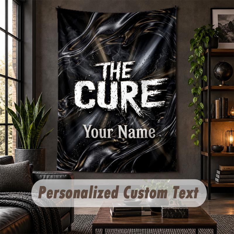 Personalized Wall Tapestry,The Cure Custom Text, Soft Fabric Wall Art For Indoor Decoration