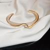Gold-Plated Textured Open Bangle: Korean Style, High-End Cold Aesthetic
