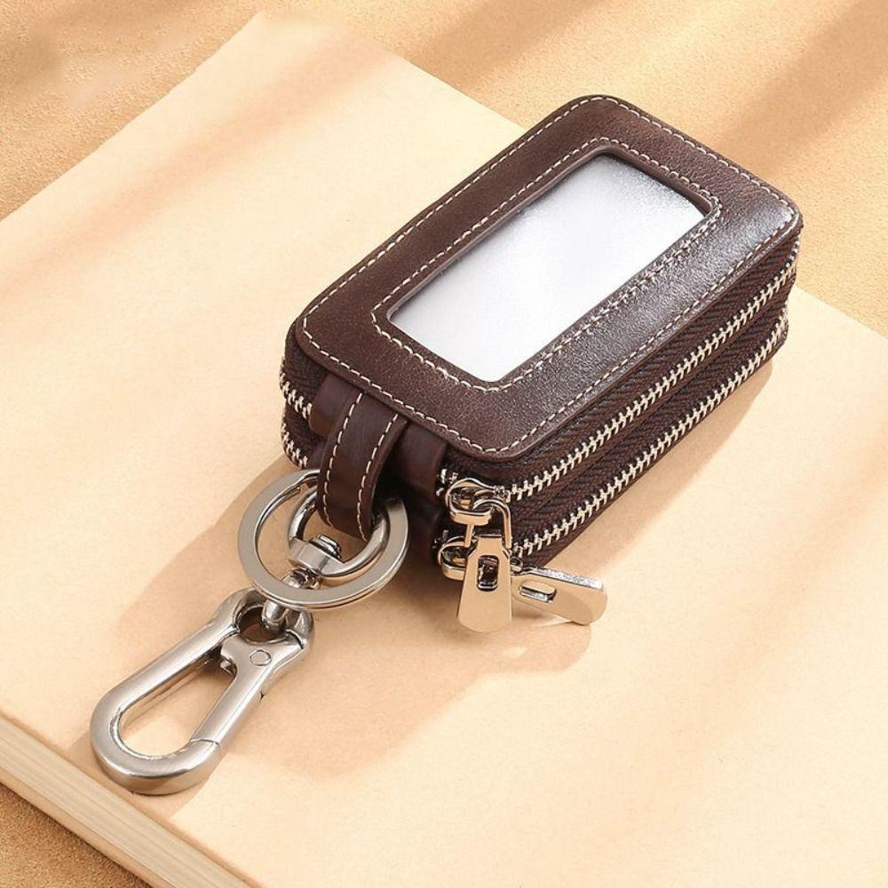 

Мини двухслойный чехол для ключей на молнии, органайзер для ключей, универсальный чехол для автомобильных ключей, мужской