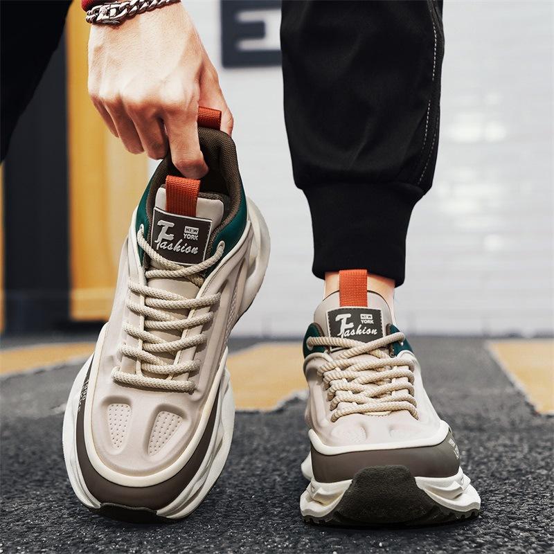 

Putian men s shoes summer 2025 new leather youth sports leisure non-slip Internet celebrity explosion dad tide shoes 44 бежевый