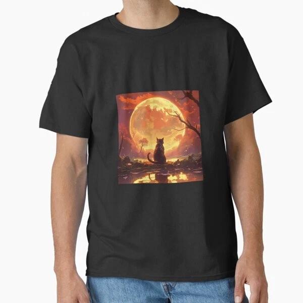 Cat Luminous Silhouette Classic TShirt Made In UsaAus TShirt S2xl S