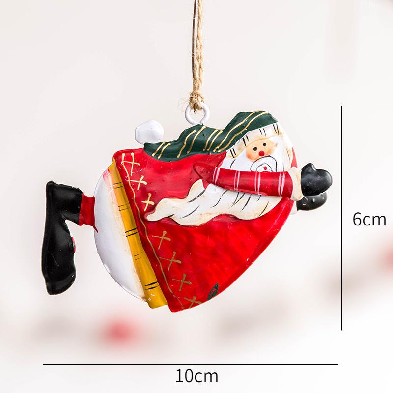 New Arrival boże narodzenie kutego żelaza dzwonek bałwanek łoś wisiorek ozdoba 2023XMAS Home Decor ozdoba choinkowa Natal Navidad