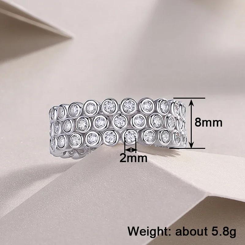 Huitan Delicate Women Ring Inlaid Shiny Round Cubic Zirconia for Party Daily Female Accessories Fashion Wedding Chic Jewelry