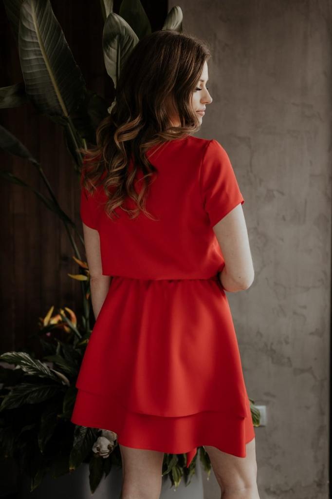 Dress with Double Skirt T374 Raspberry XS