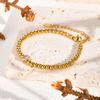 2026 Chic Zircon Heart-shaped Bracelet for Women, Stainless Steel Gold Plated Ball Beaded Bracelet, Luxury Jewelry Gift
