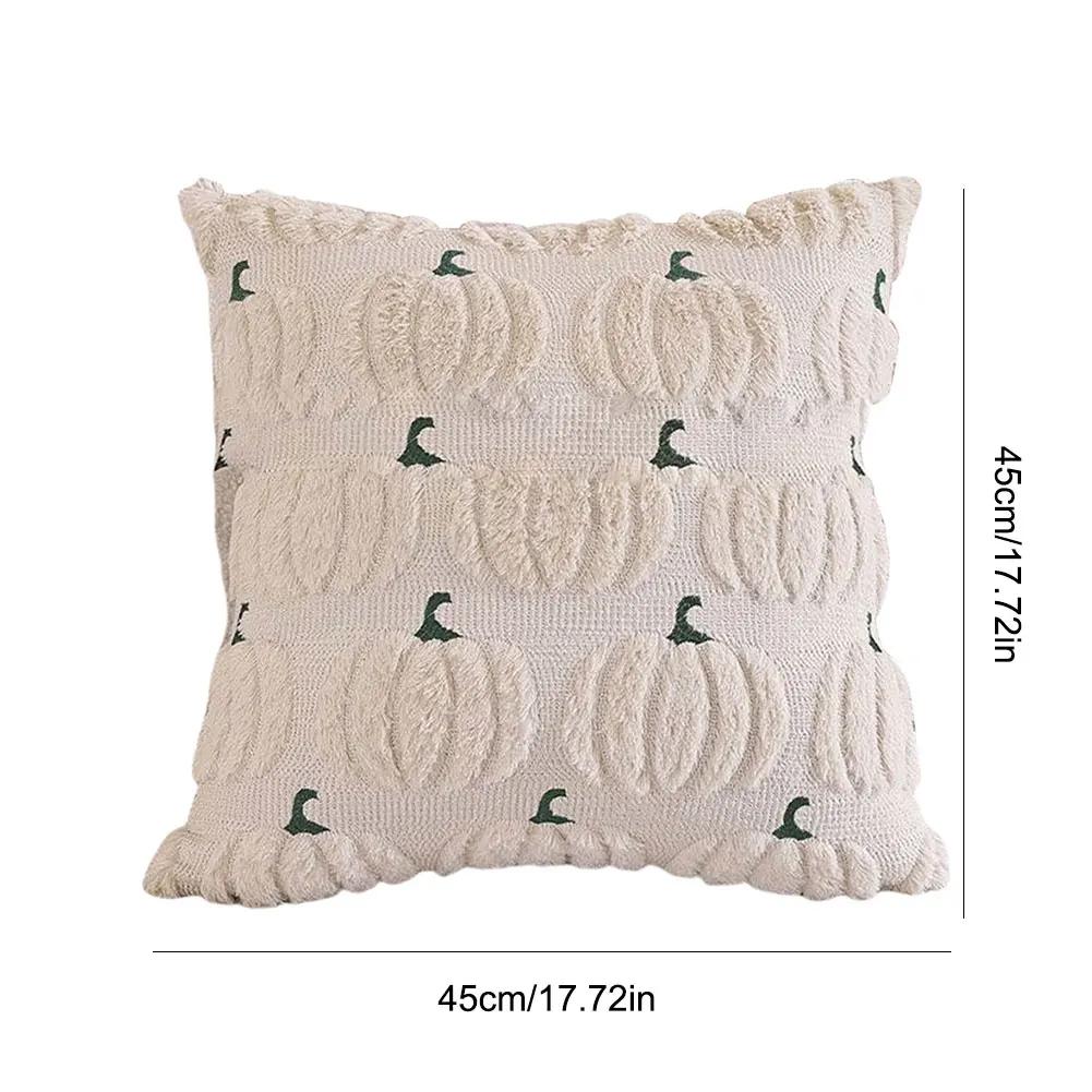 1/2PCS Halloween Ghost Pumpkin Pillowcase Washable Plush Soft Cushion Cover Comfortable Pillow Cover for Sofa Bedroom Home Decor