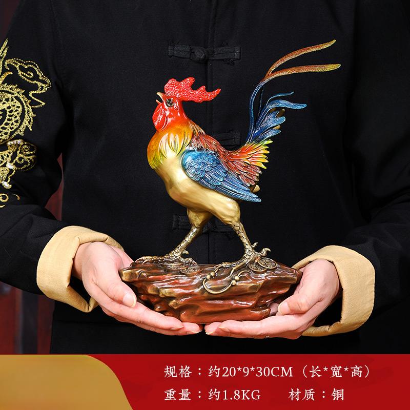 1PCS Metal Golden Rooster Decoration Home Living Room Office Rooster Lucky Crafts Metal Figurine
