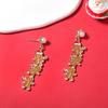 Unique Christmas Cartoon Gingerbread Pearl Drip Earrings