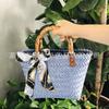 New Bamboo Bag Shopping Basket Handlebar Retro Simple Going Out Large Capacity Versatile Woven Bag Handbag