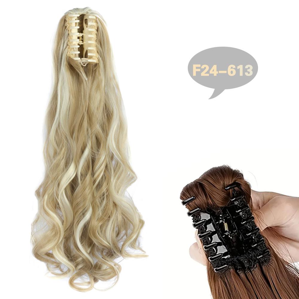 

LISI HAIR синтетические длинные вьющиеся волнистые накладные волосы на заколке-клипсе в универсальном черном коричневом цвете для женщин 60cm