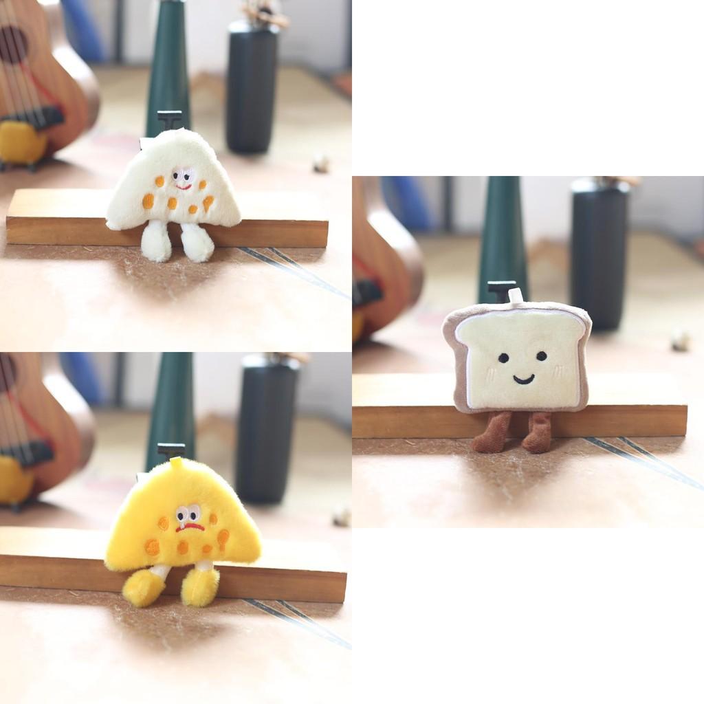 Plush Toast Bread Character Stuffed Doll Keychain For Bookbags And Collectors