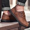 Men's Genuine Leather Retro Large Size Ultra-light Handmade Casual Shoes Men's High-top Ankle Boots