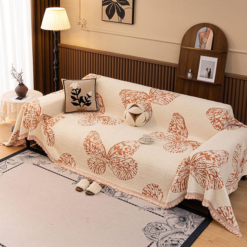 Nordic Anti Slip Butterfly Sofa Towel Luxury Thick Blanket For Office Home High Quality Furniture Protection Sofa Slipcover