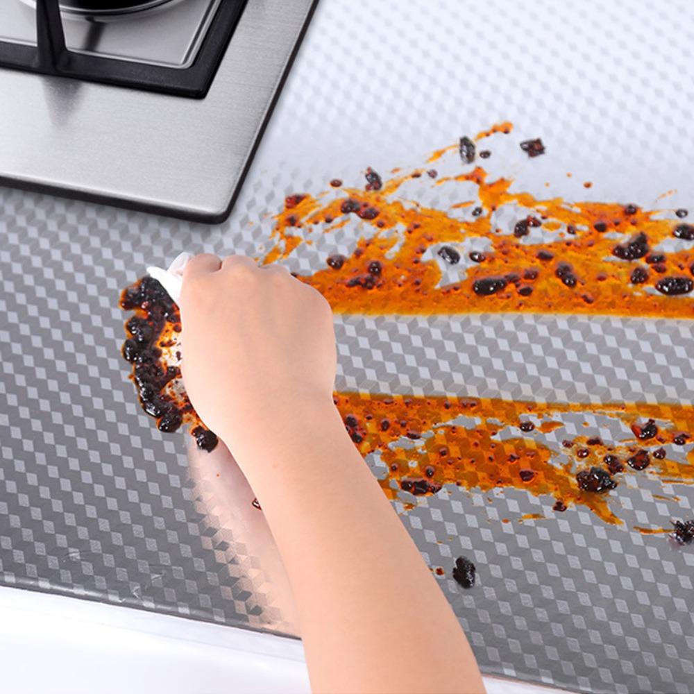 Aluminiumfolie Papier Küche Ölbeständige Folie Herd Wasserdicht Feuchtigkeitsbeständig Selbstklebende Tapete Arbeitsplatte Schrank Renovierung Fliesenaufkleber