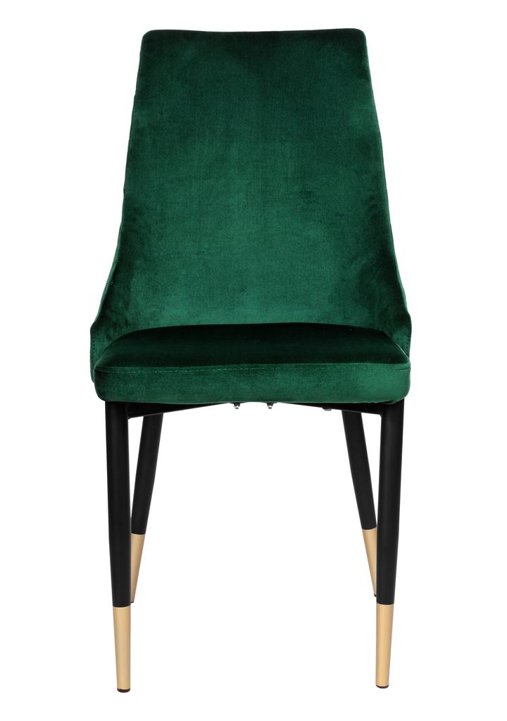 Krzesło Welurowe Tapicerowane Vermont Velvet Ciemnozielone