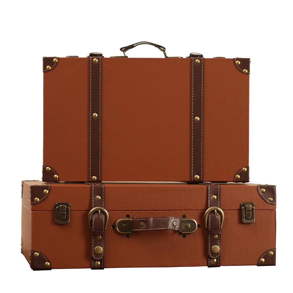European Retro Leather Storage Box - Handbag, Clothes, and Travel Photography Prop Organizer