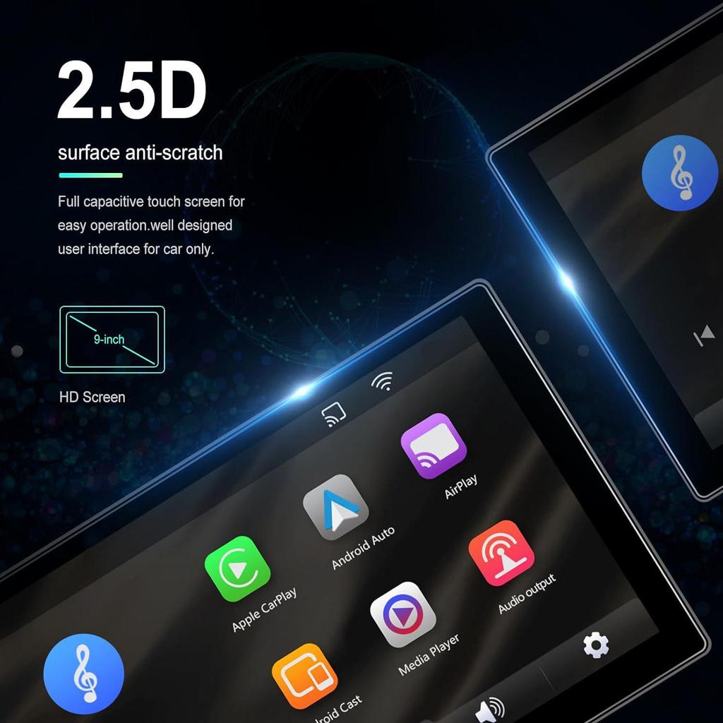 9" Wireless CarPlay Navigation Screen with Bluetooth & HD Reversing Camera