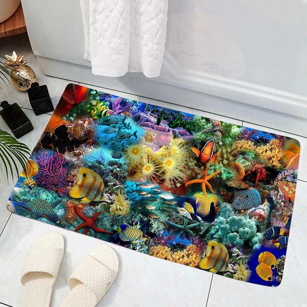 Hot Selling Model Fishing Lure Hard Bait House Door Mat Decoration 3D Printing Animal Floor   Non-Slip Soft Flannel Rug