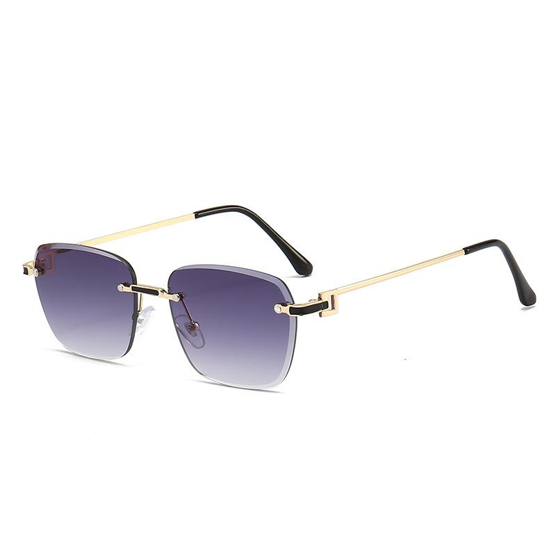 New Fashionable Metal Square Small Frame Personality Trend Catwalk High-end Women's Sunglasses UV400 Sunglasses 3876