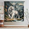White Tiger Mountain Sea Classics Curtains for Kitchen Curtains 2 Pieces Window Partition Fabric Curtain for Children's Room