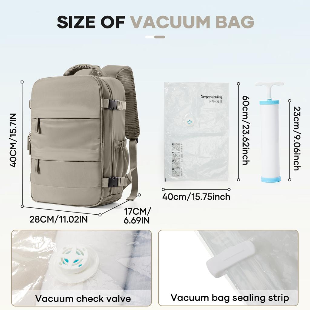 Vacuum Compression Bags Women Men Hand Luggage Ryanair 40x20x25 Trave Backpack, Business Laptop Bag Carry On School Backpack